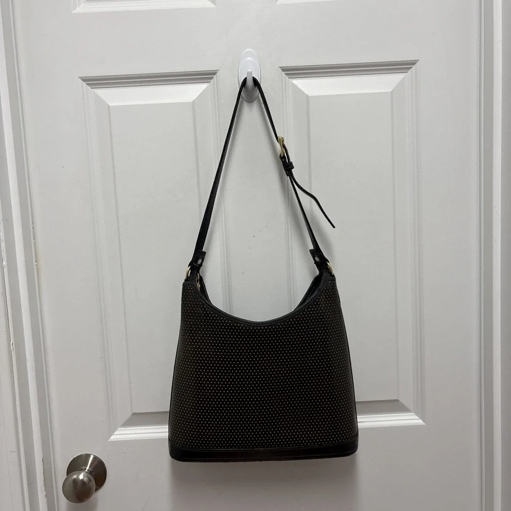 Dooney and Bourke | Black and Gold Women's Bag, Vintage Cabrio Leather Hobo